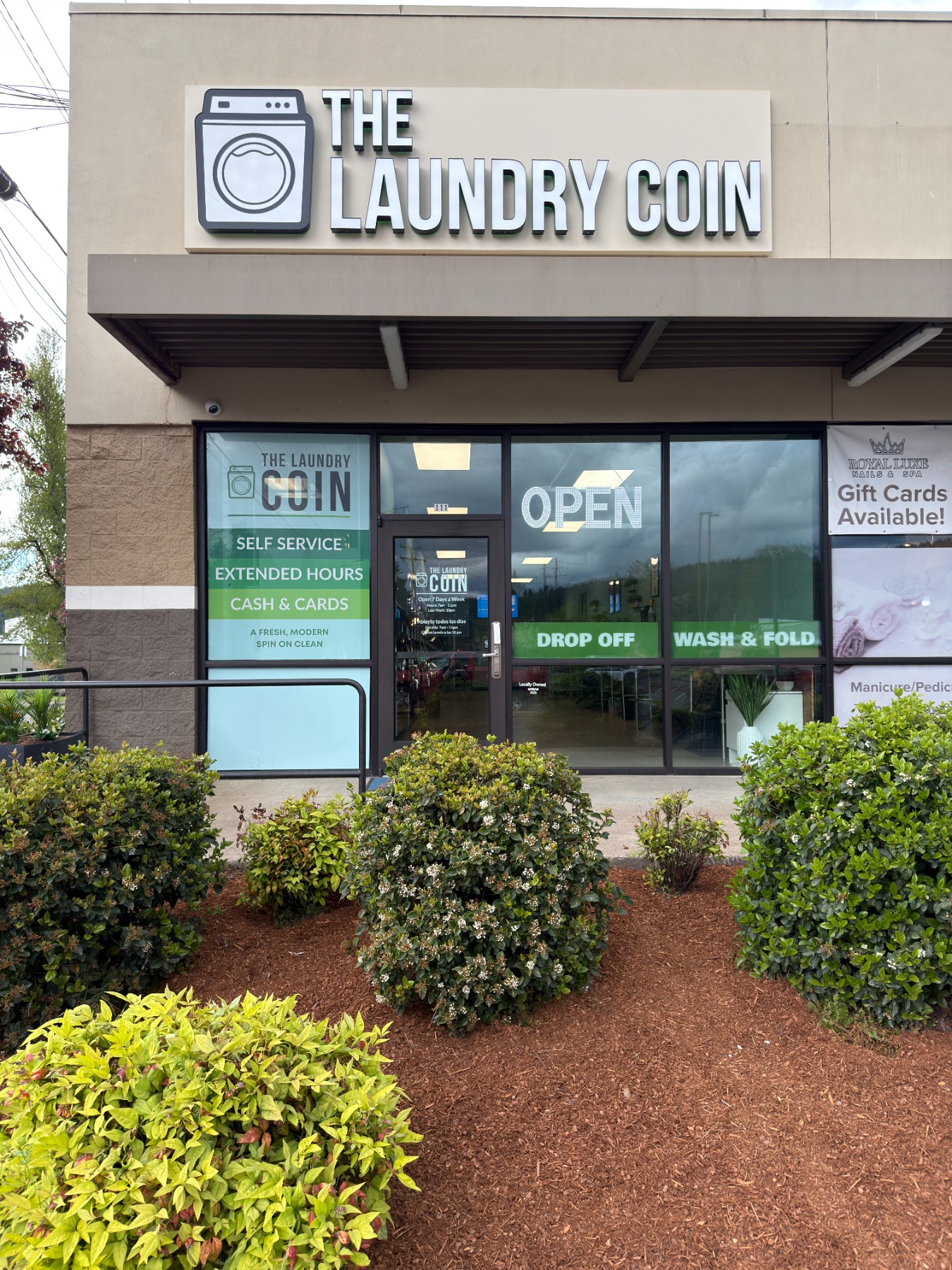 The Laundry Coin storefront on E. Main Street